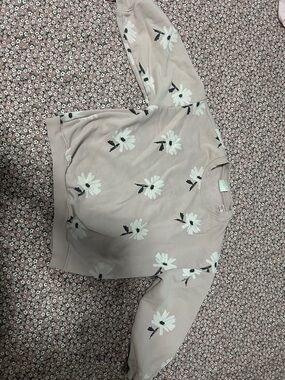 Zara Pink Floral Crewneck Sweater size 6